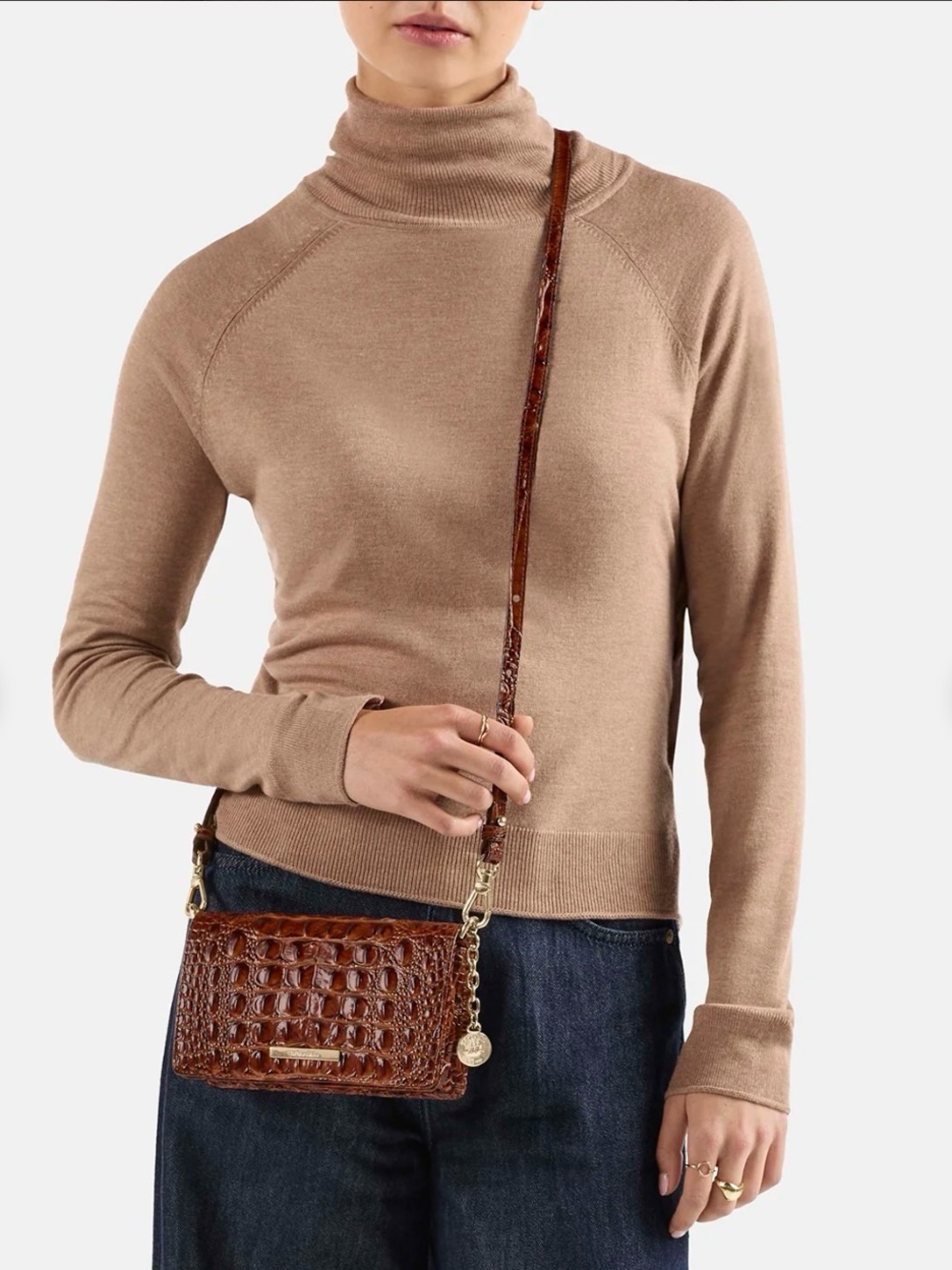 Brahmin Minuette Crossbody Clutch Heavenly Blue Croc Embossed Melbourne Leather - Picture 9 of 9